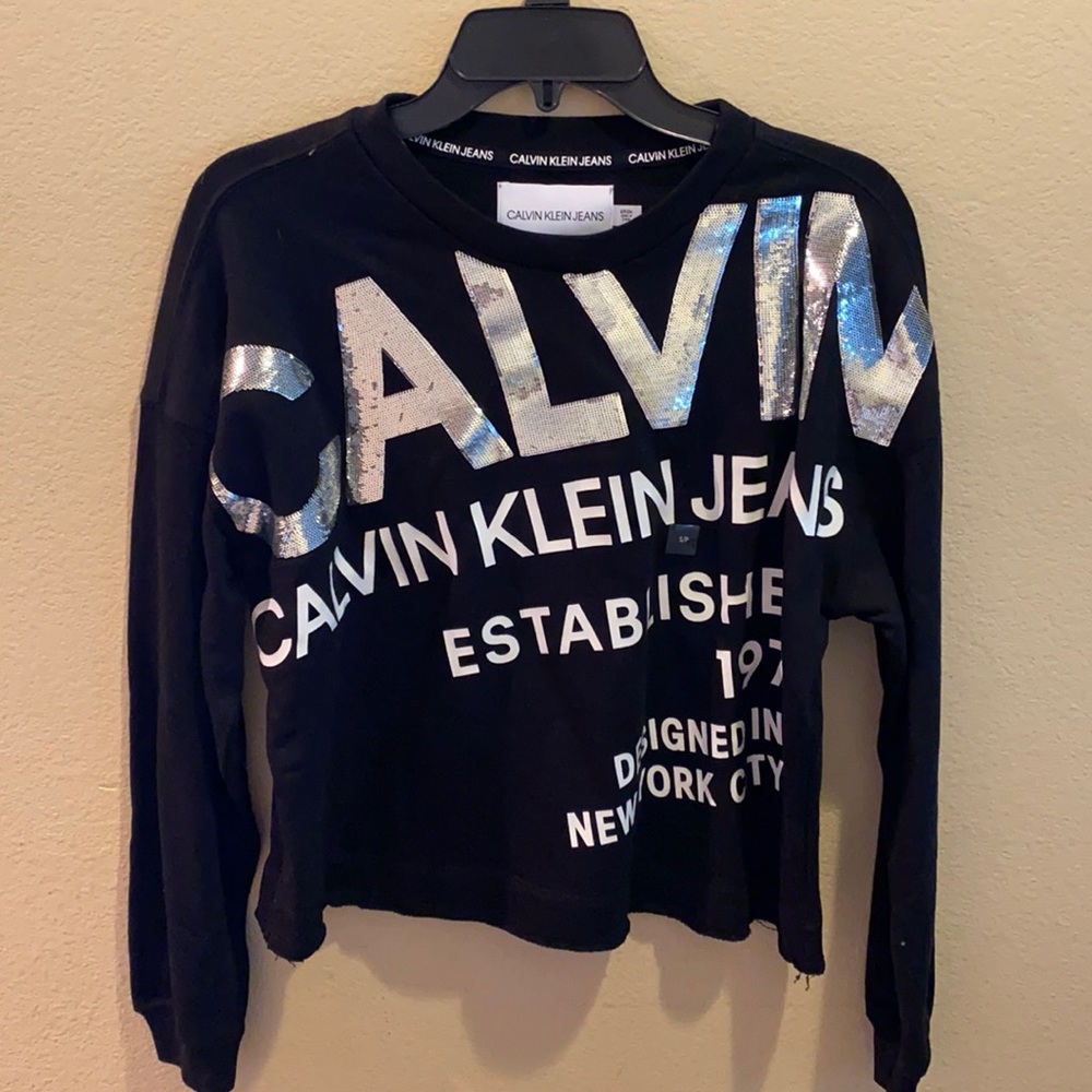 New With tags，CK Jeans Squint Logo Hoodie size S